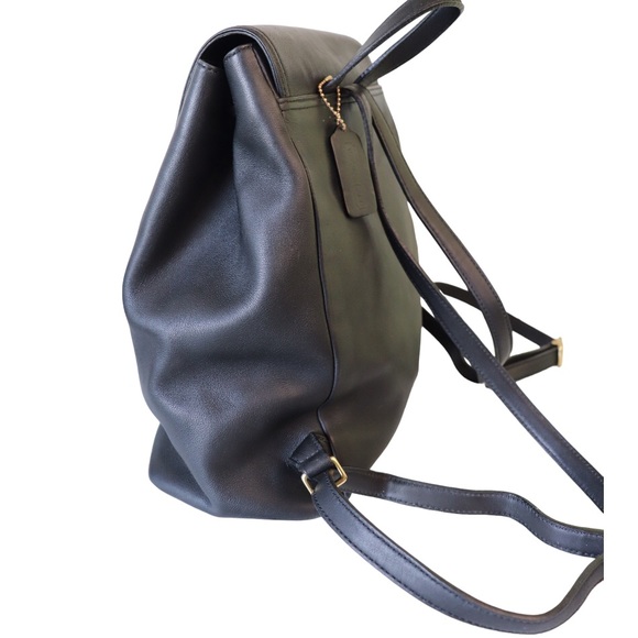 Coach Vintage Hampton Legacy Smooth Black Leather Backpack #9827 - Picture 4 of 12